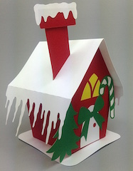Caixa casinha nevada para o Natal