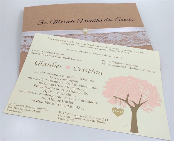 Convite de Casamento Rústico