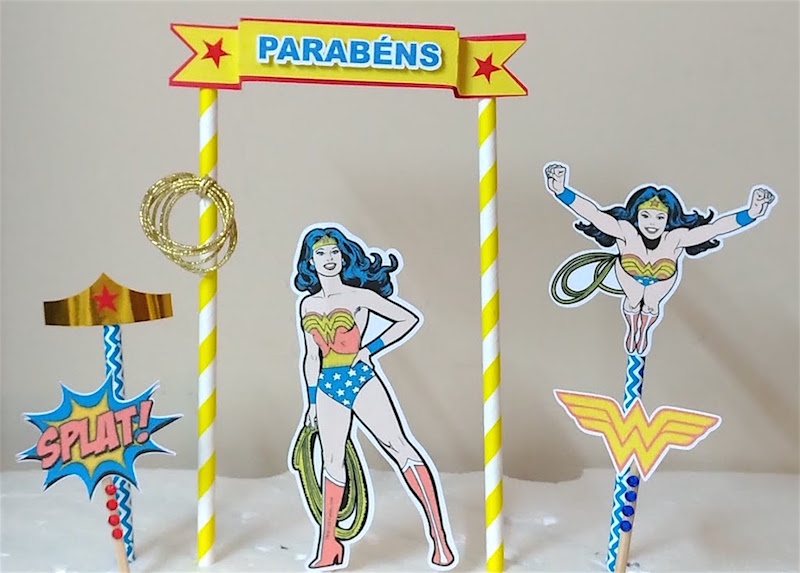 Topo de Bolo Mulher Maravilha